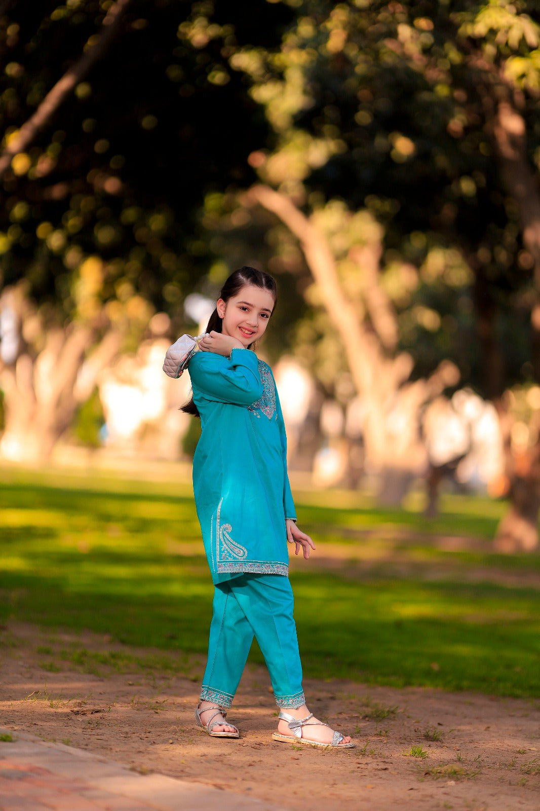 Modern Stitched Motif Embroidered Cotton Co-ord Set