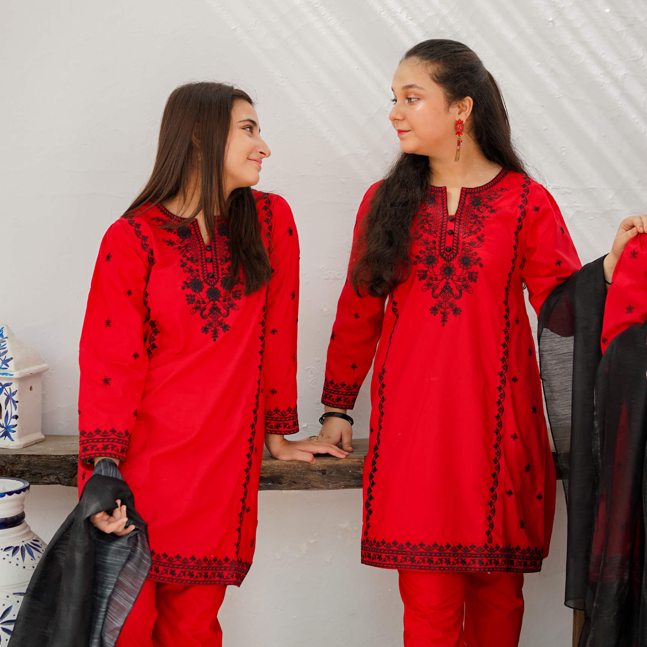 Midwinter Flame: Red Perfection in Cotton