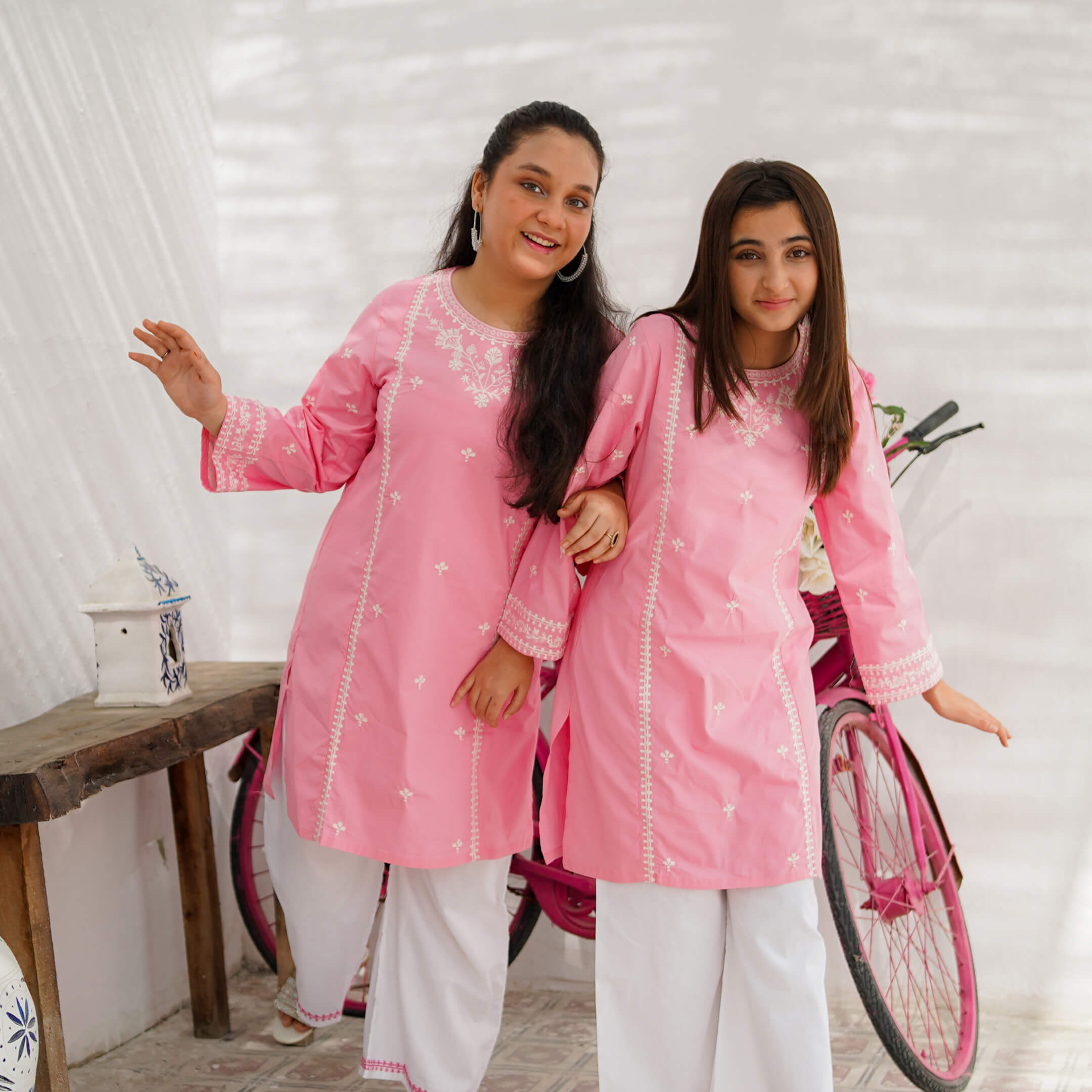 Winter Bloom: Pink Perfection in Cotton