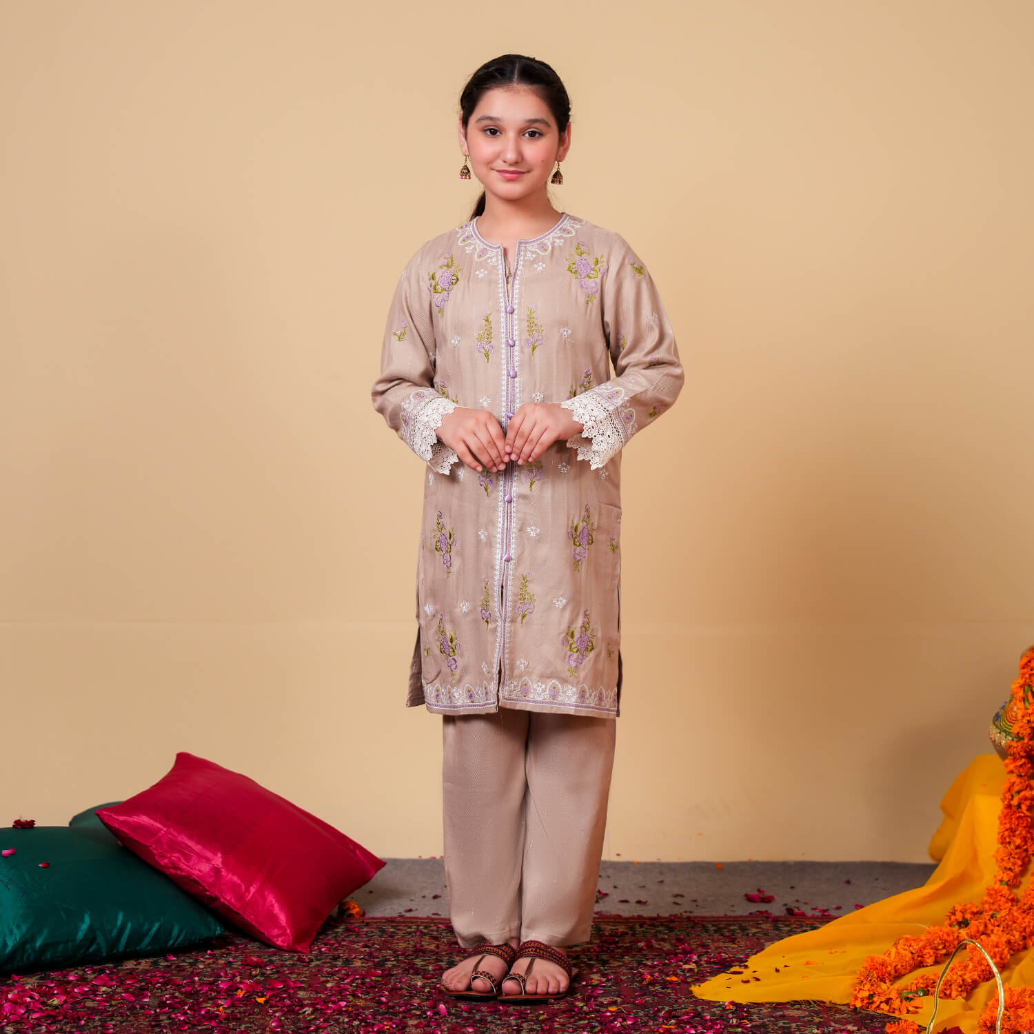 Lilac Bloom – Embroidered Winter Khaddar