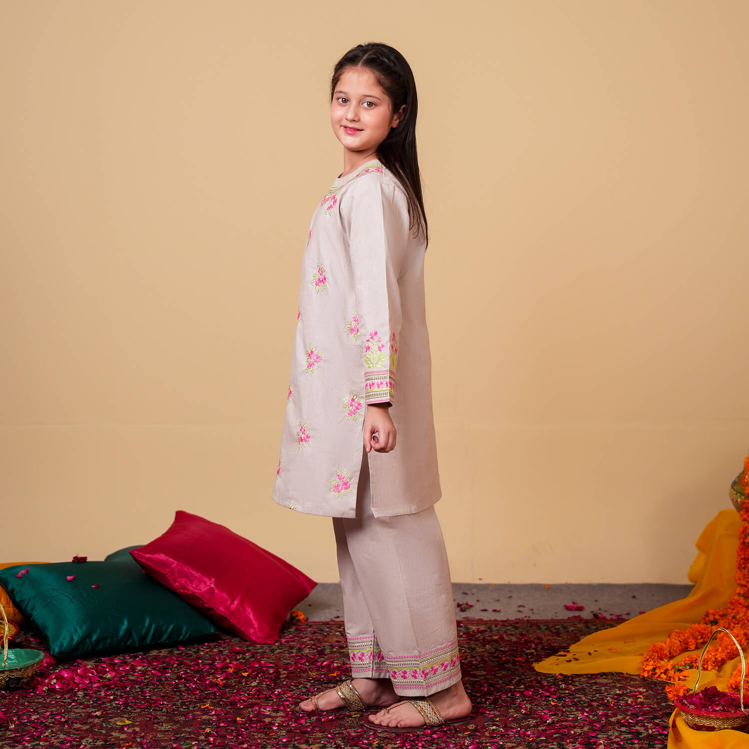 Blush Meadow – Embroidered Winter Khaddar