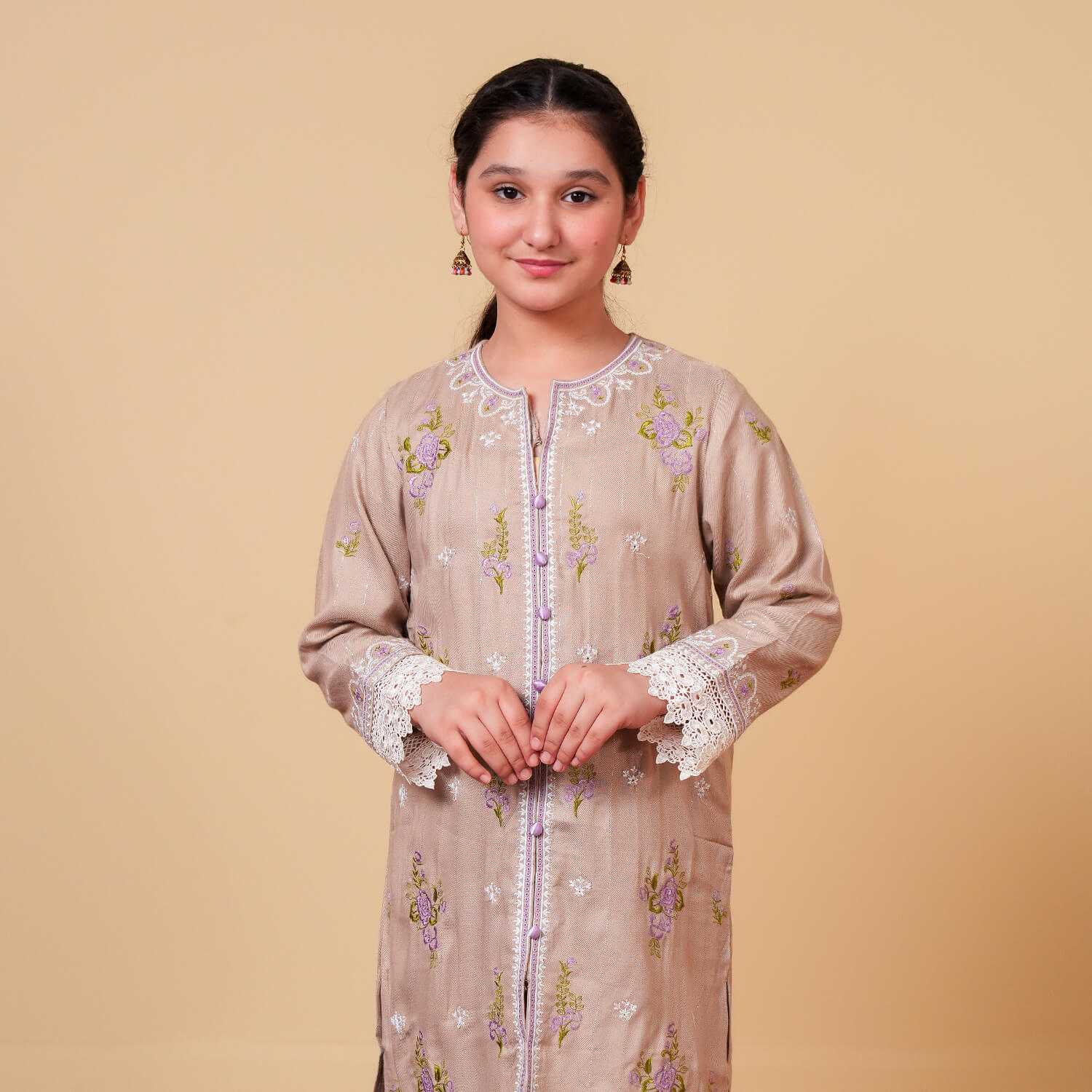 Lilac Bloom – Embroidered Winter Khaddar
