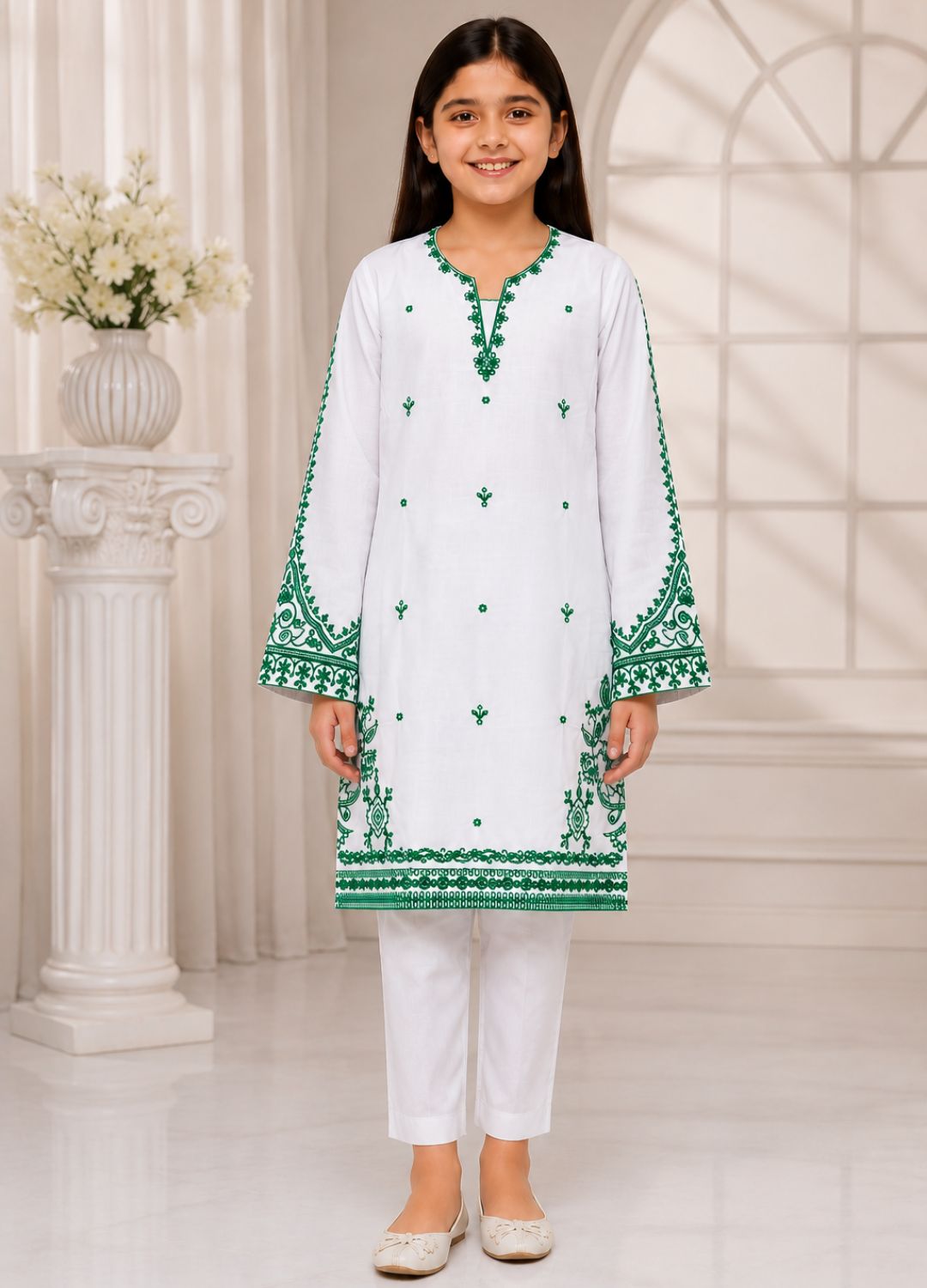 Azadi Embroidered Cotton Suit