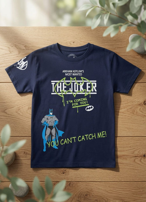 Boys Batman Graphic Navy Blue T-Shirt