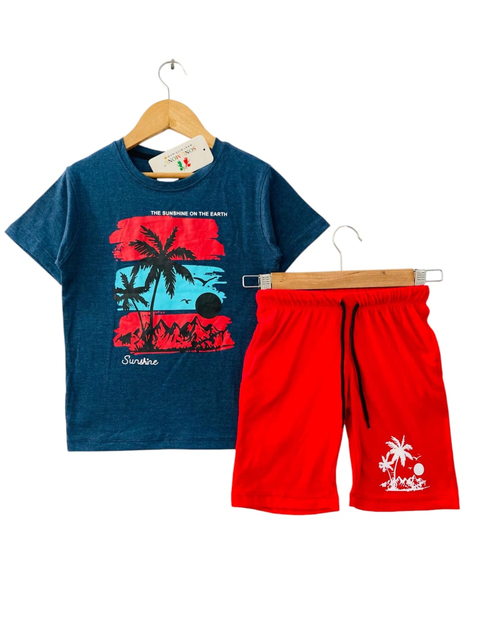 Kids' Tropical Beach Vibes T-Shirt and Shorts Set