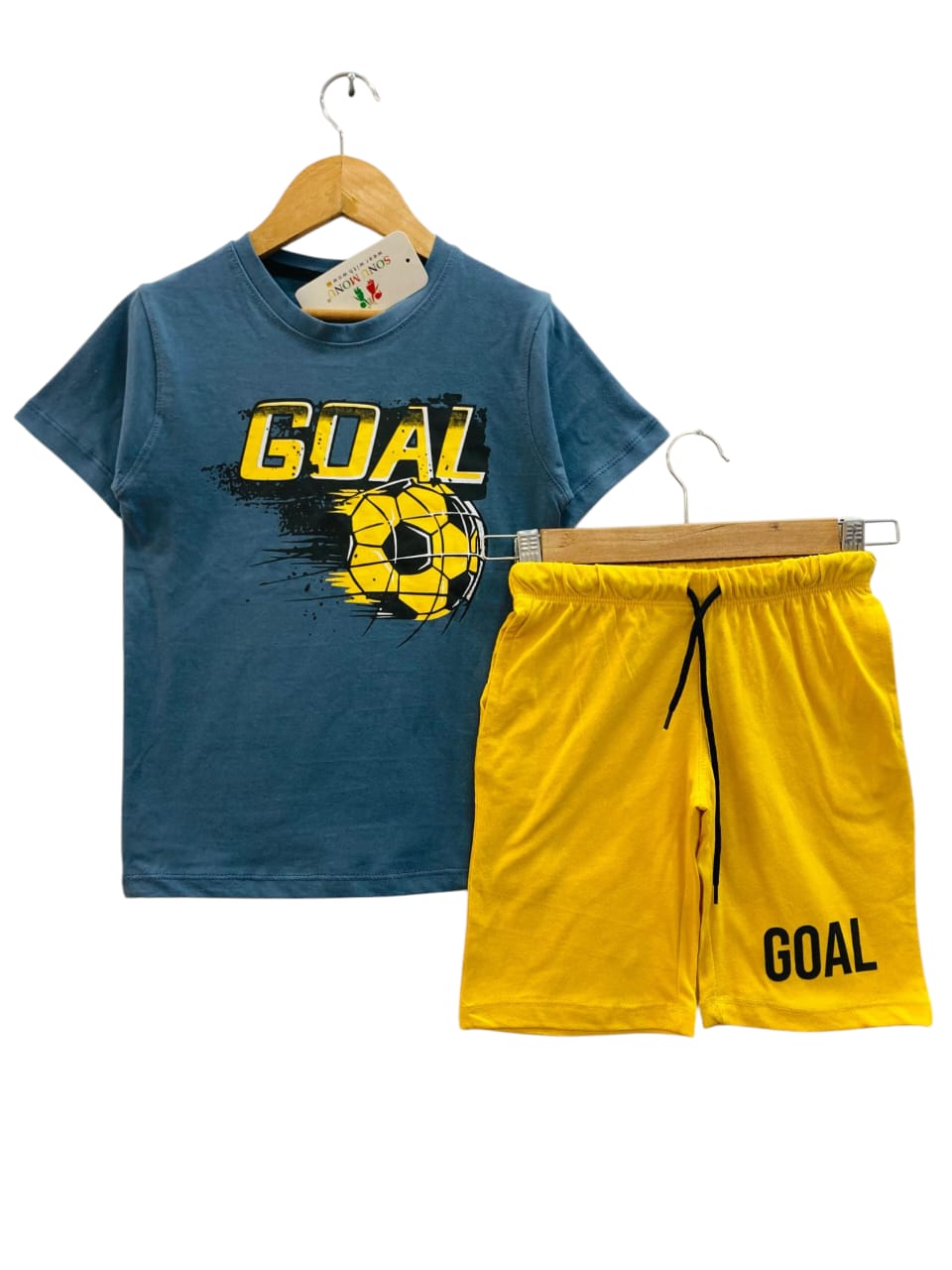 Kids' "GOAL" Soccer T-Shirt and Shorts Set