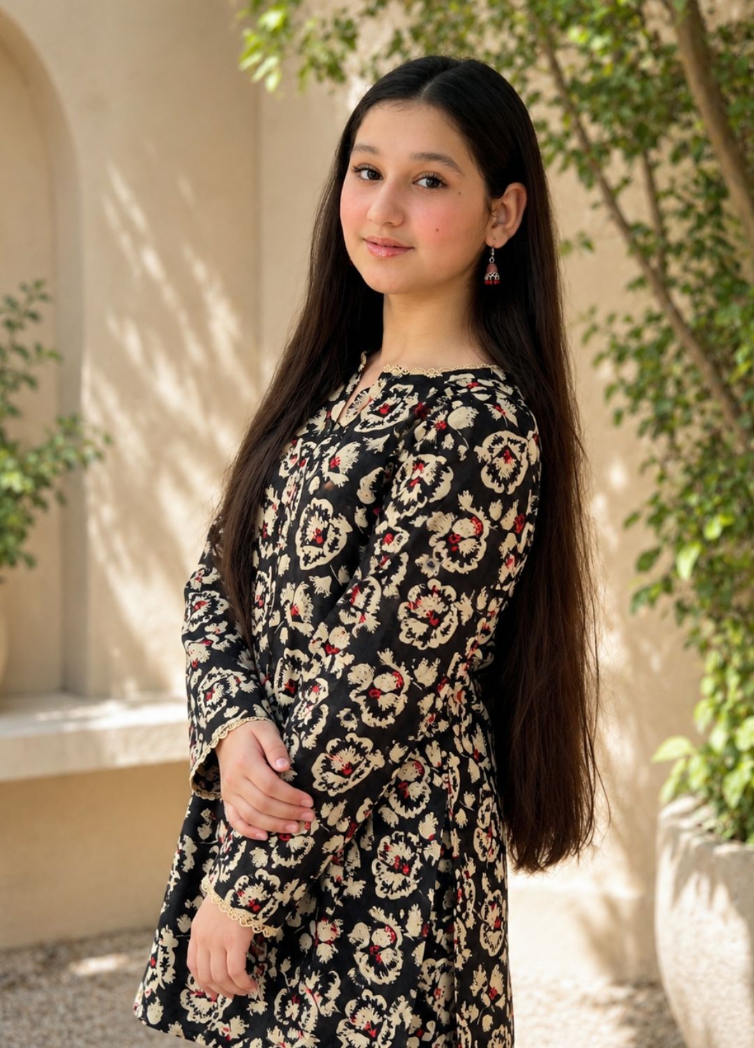 Zarqash Black Floral Printed Lawn Suit