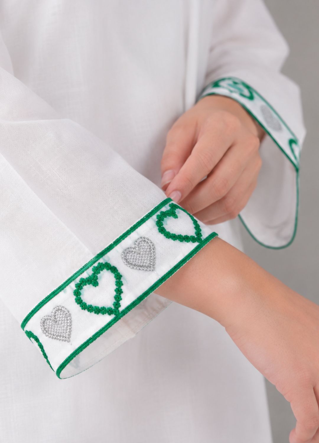 Green Heart Cotton Suit