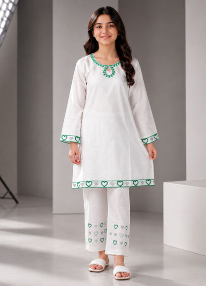 Green Heart Cotton Suit