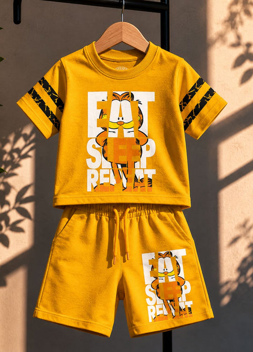 Garfield Yellow Summer Co-Ord Set for Kids