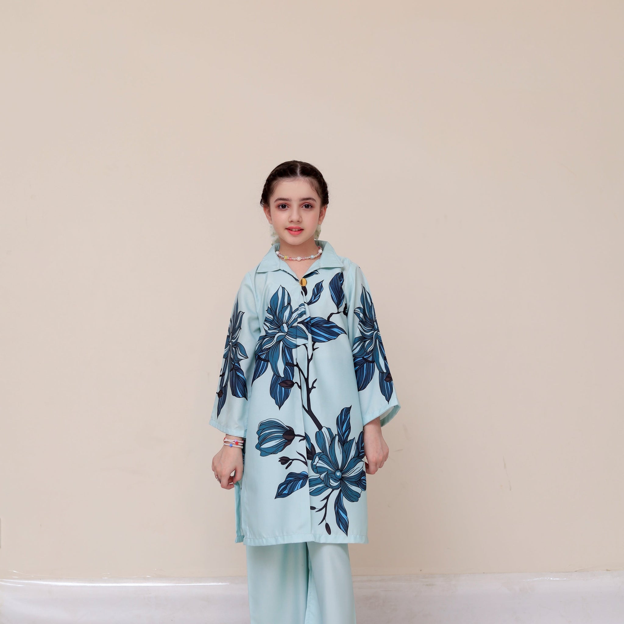 Ready to Wear Printed Silk Co-ord Set – Premium Stitched for Girls