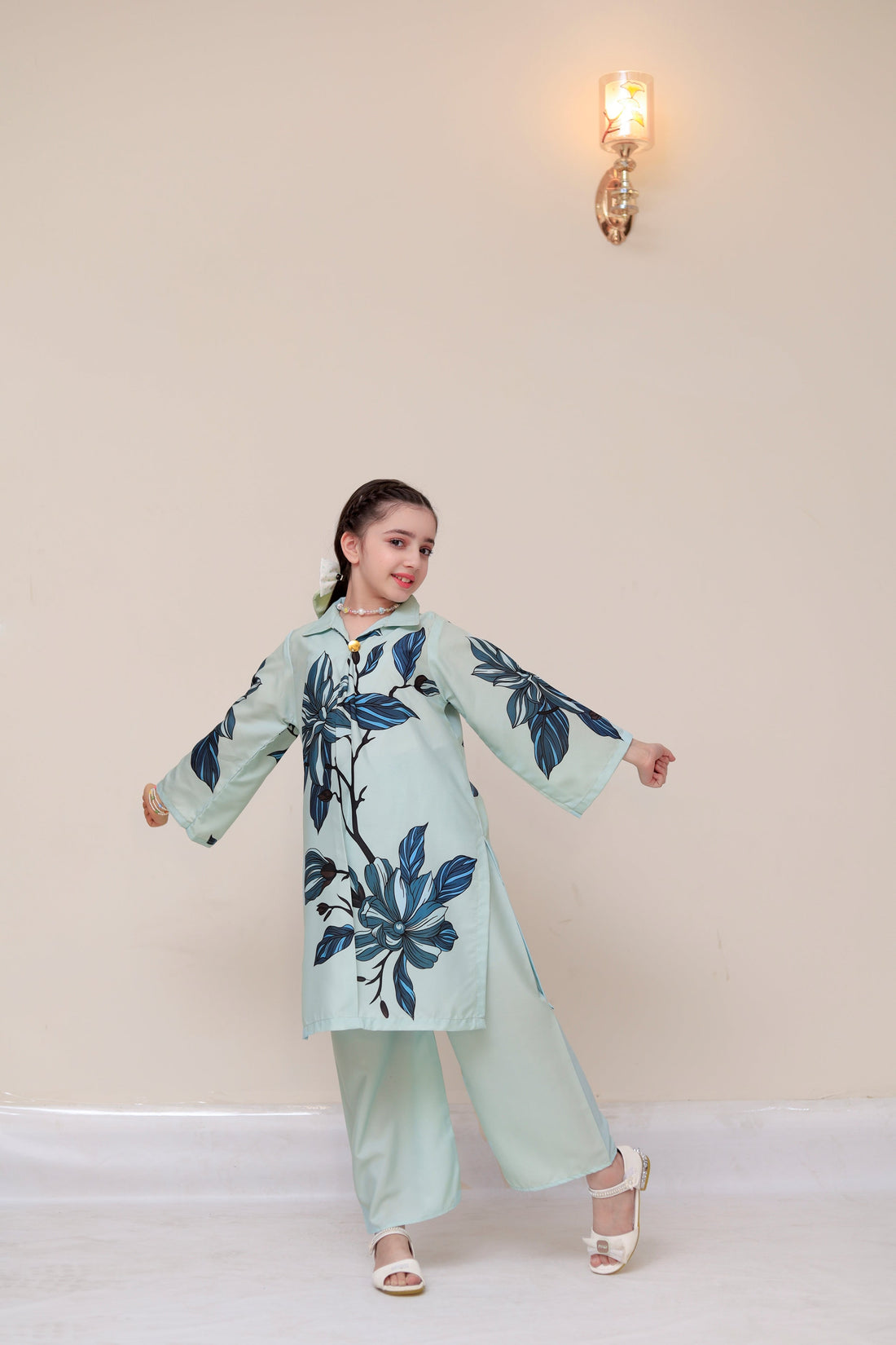 Ready to Wear Printed Silk Co-ord Set – Premium Stitched for Girls