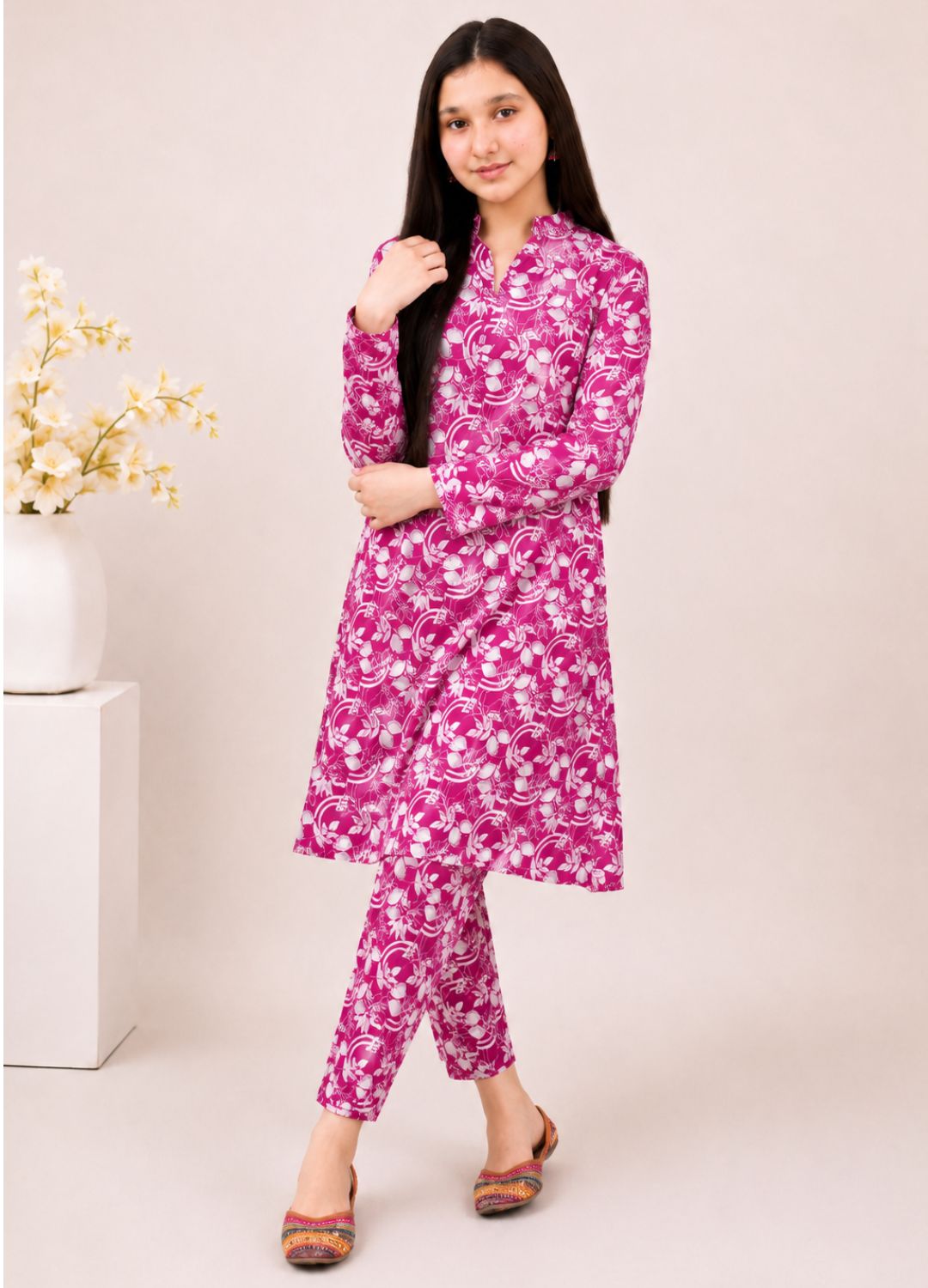 Zarqash Purple Floral Printed Lawn Suit